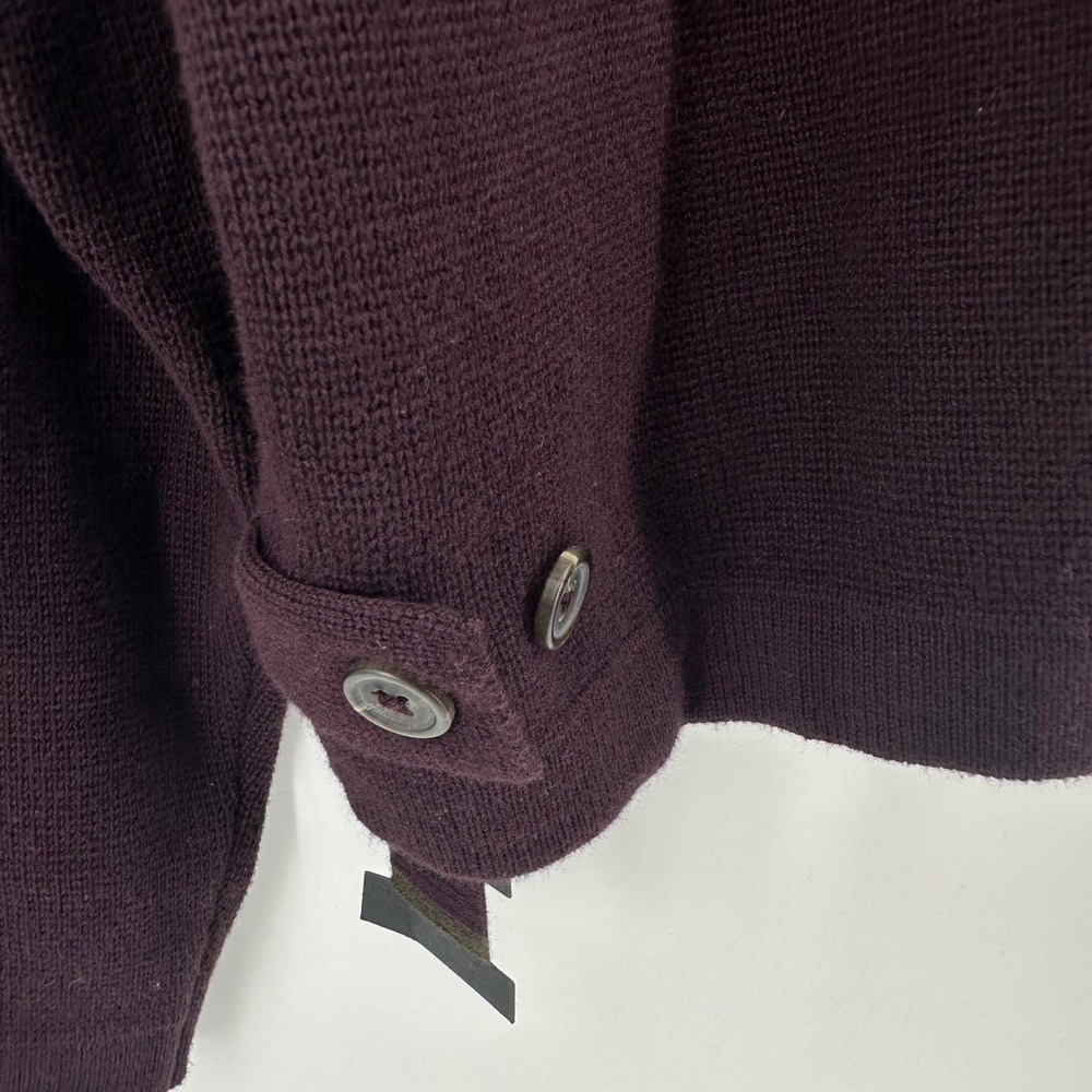 Slates Mens XL Full Zip Cotton Sweater Burgundy Grape Made in Australia NWT - Picture 9 of 9